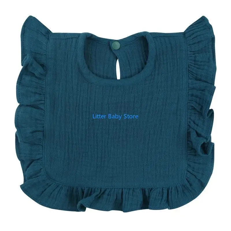 

N80C Reversible Baby Bibs Skin-friendly Cotton Absorbent Feeding Bib for Infant