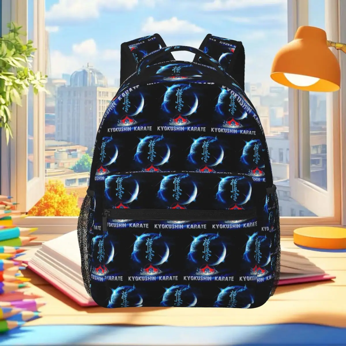 Kyokushi Karate Kumite Scene Backpack Student Boys Girls BookBag Children School Bag Laptop Shoulder Bags for Men Women