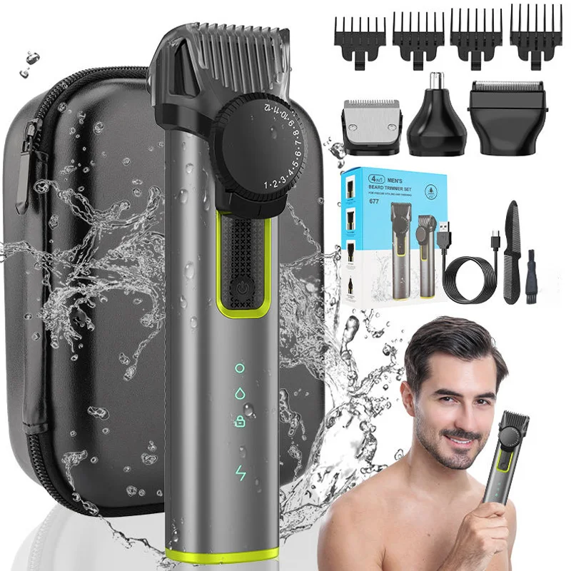 

Многофункциональный мужской триммер 4-в-1: машинка для стрижки и бритья, электрический триммер для удаления волос, триммер для тела, набор для ухода за телом, с зарядкой от USB