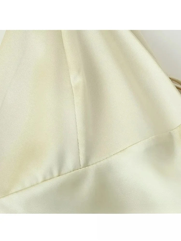 فستان نسائي أنيق مثير من KONDALA فستان كامي سادة بدون أكمام وشاح طويل بدون ظهر موضة 2025 فستان أنيق لربيع وصيف