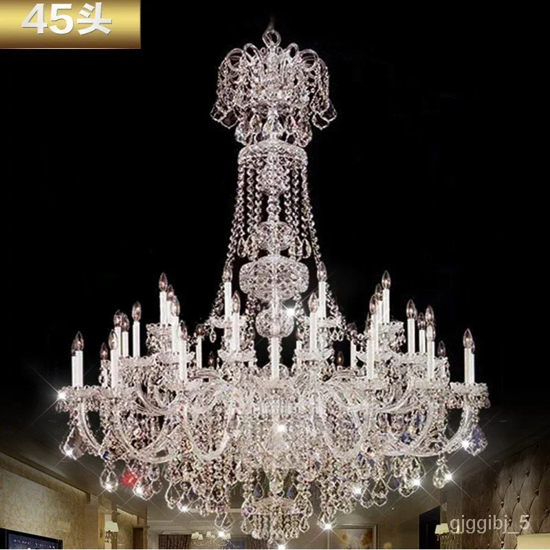 Lustre en cristal de style européen, YQ25, Villa Duplex importer, Salon, Hôtel, Corrigé par des escaliers, Long P