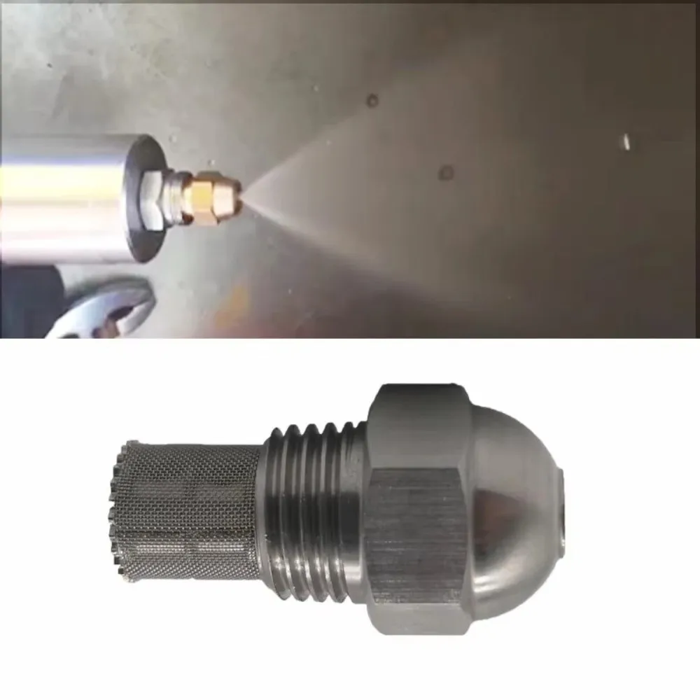 2PCS 304 Stainless Steel Misting Nozzle 1.5mm Orifice 1/4 BSPT Garden Misting Nozzle Silver Outdoor Cooling Nozzle