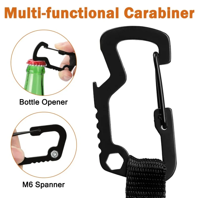 3 In 1 Multifunction Outdoor Heavy Duty Retractable Keychain Carabiner Badge Holder Retractable ID Badge Clip Reel Key Chain