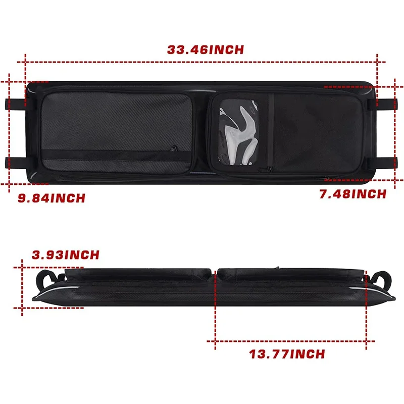 UTV Roof Overhead Storage Bag Waterproof Roll Cage Organizer Map Phone Holder For Polaris RZR XP 1000 S 4 1000 Turbo