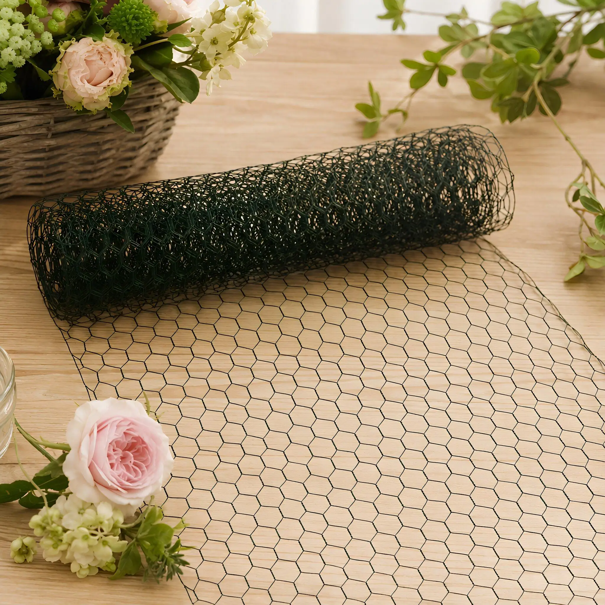 1 Roll Floral Wire Net Chicken Wire Netting Floral Arrangement Mesh for Flower Crafts Garden Decoration Supplies