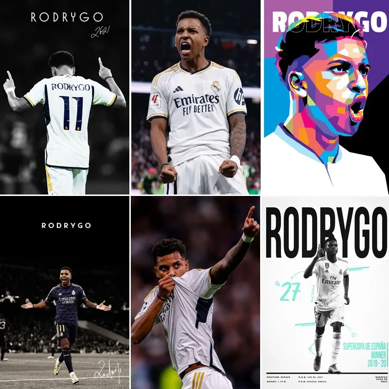 

Best Rodrygo Silva de Góes Football Player Retro Poster Metal Sign Garage Wall Decor Room Decoration Custom Tin Home Decor