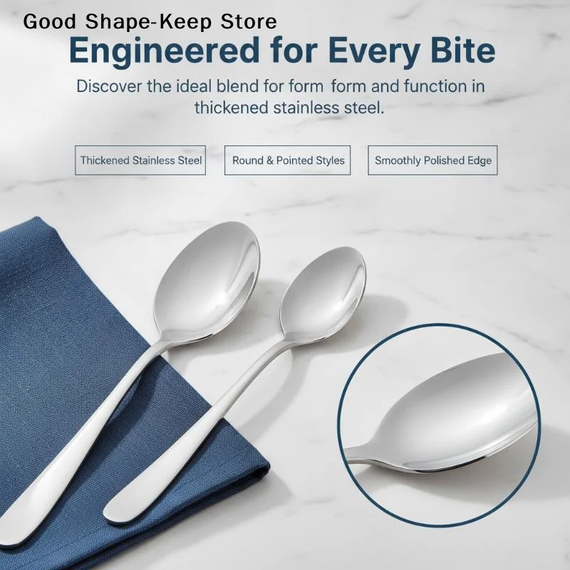 dailyFood Safe Stainless Steel Spoon Fork Set Dishwasher Safe Durable Cutlery Kit for Home Restaurant Outdoor Activities