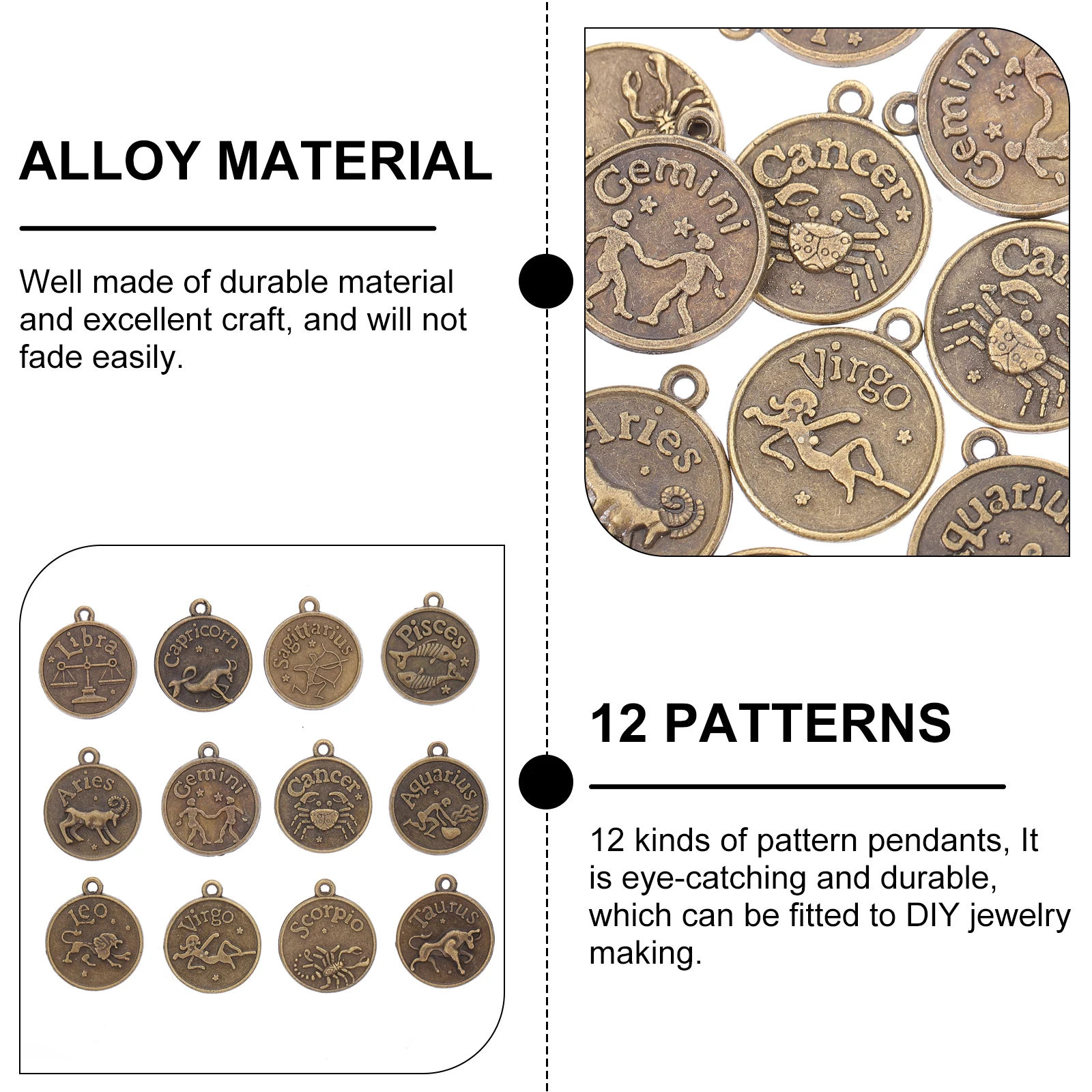 

24pcs Pendant Necklace Hanging Charms DIY Jewelry Making Supplies Alloy Earring Accessories Durable Material