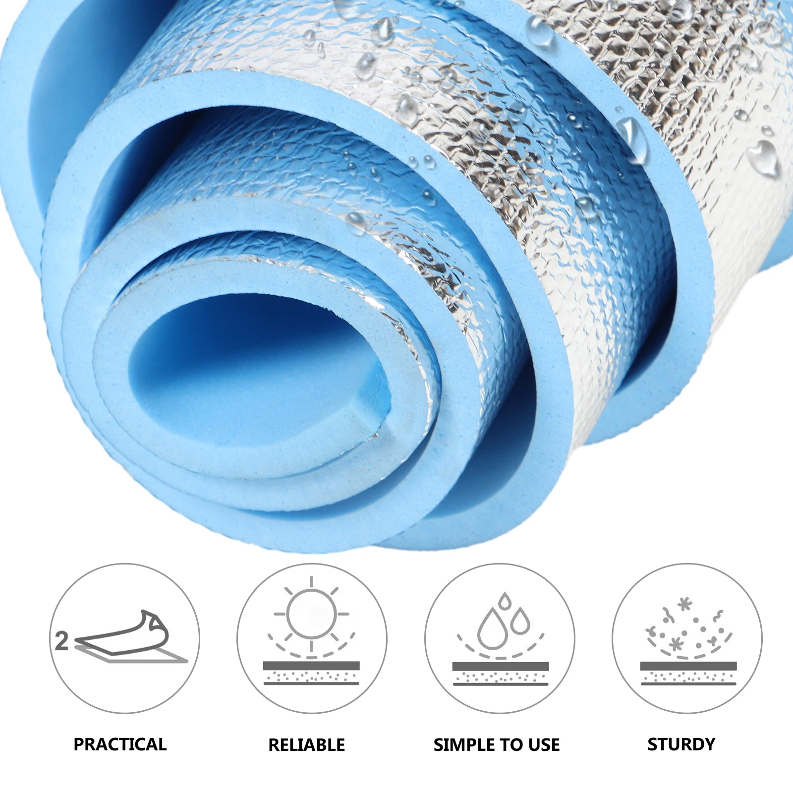 

Yoga Mat Camping Single Lightweight Foil Pad Sleeping for Picnic Aluminum Multifunction