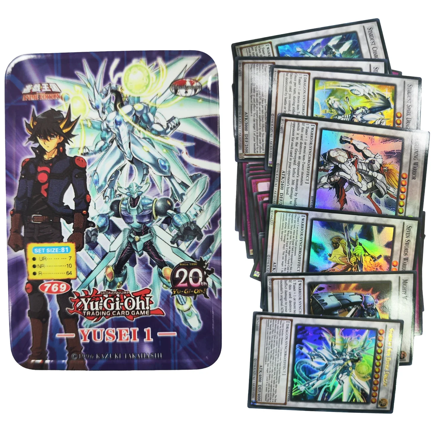 Yu Gi Oh Cards NO COLLECTION PACK 2 Card English Holographic Golden White Dragon Duel Game Collection Card with Tin Box