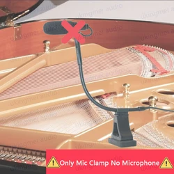 Instrument Condenser Microphone Mounting Clip For Piano With Magnetic Attraction Compatible For DPA4099 Beta98H Microphone Stand