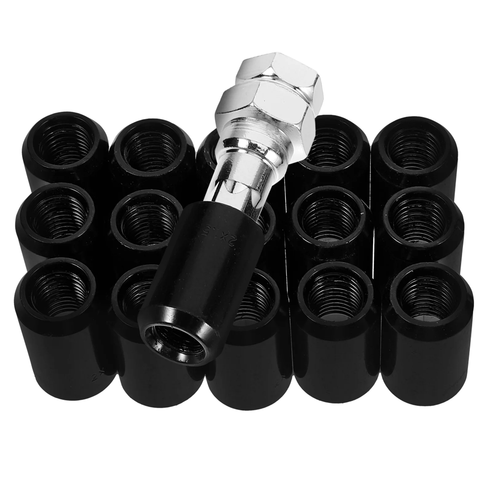1セット M12X1.5 ブラック ホイールラグナットカバー 車用ハブネジプロテクターキャップ 自動車ホイールナット用