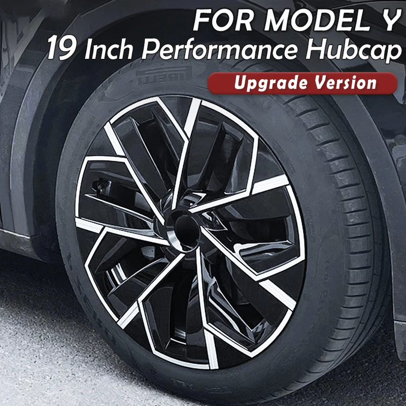 4PCS Hub Cap Performance Replacement Wheel Cap Automobile Hubcap Full Rim Cover Accessories for Tesla Model Y 2019-2024 19 Inch