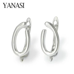 1 Pair 18K Gold/ Rhodium Plated Smooth Clasps Ear Wire Hooks For Earring Making DIY Jewelry Making Accessories Hypoallergenic