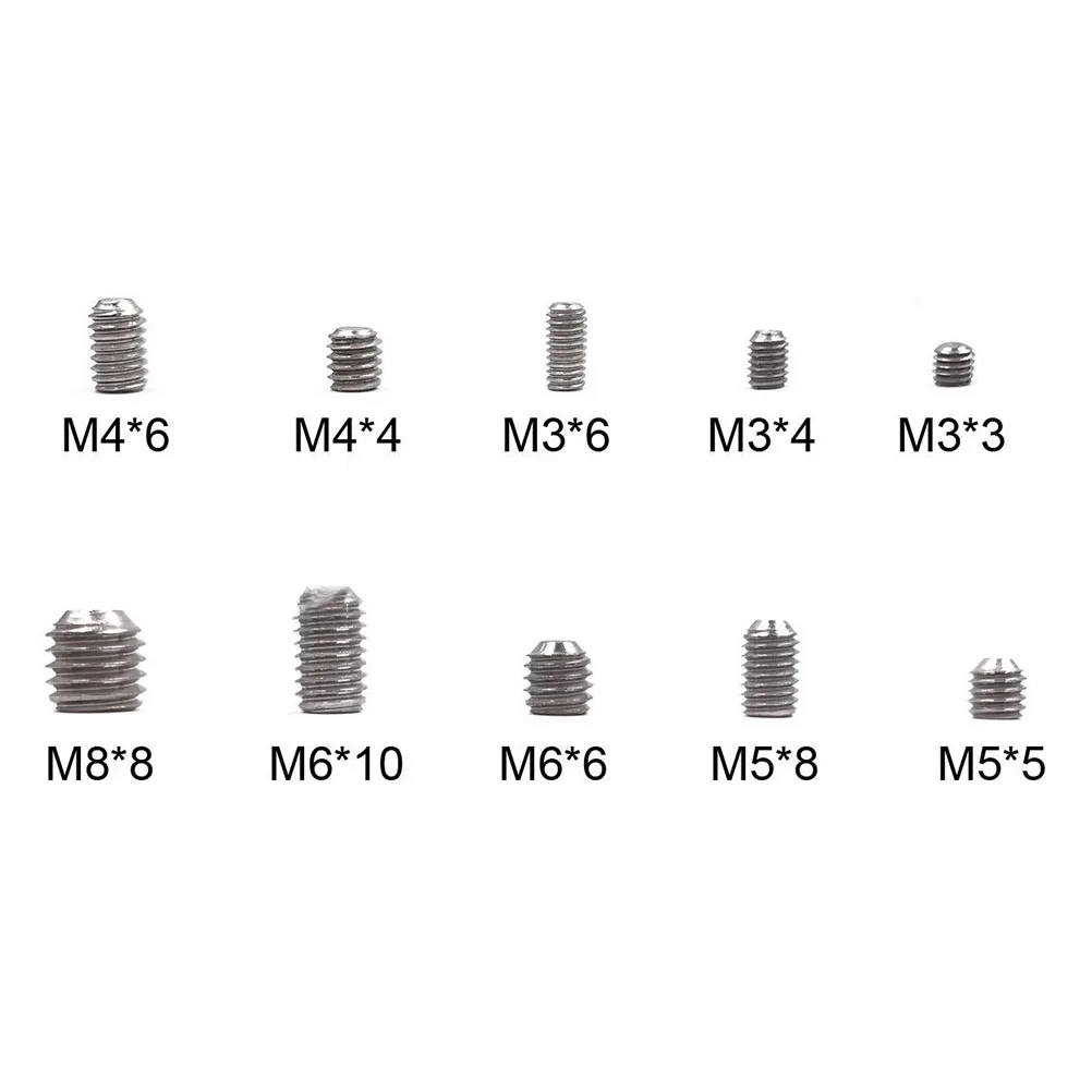 

300pcs Hexagon Stainless Steel Set Assortment Kit Allen Socket Set Screw Cup Point Grub Screw Assortment Kit Hardware