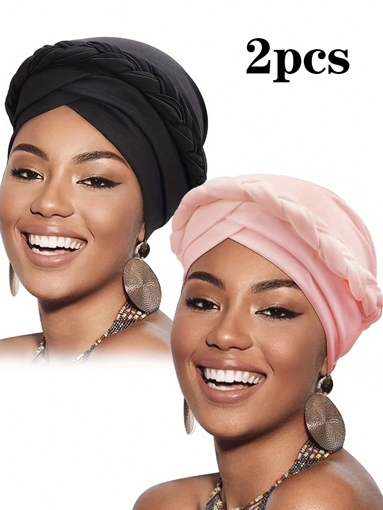 

Женская однотонная плетеная повязка на голову, двухслойная, регулируемая, модная, повседневная, стильная.