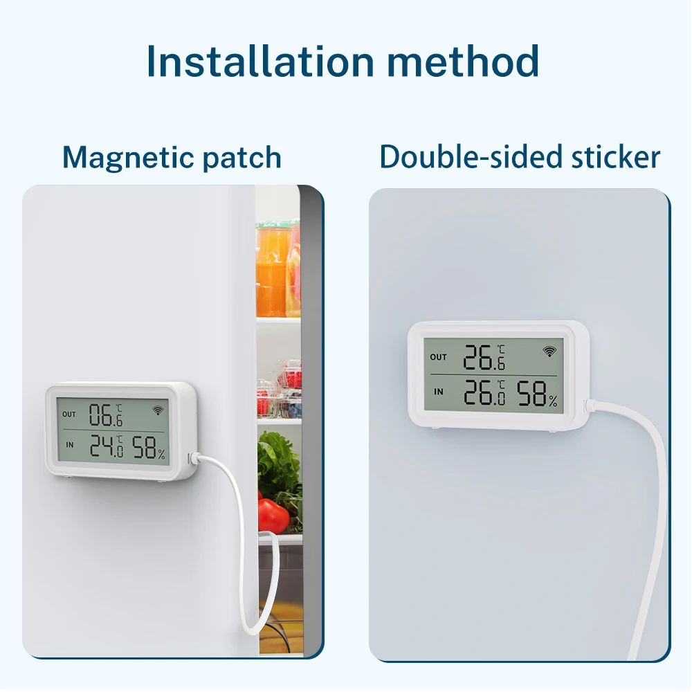 Tuya WiFi مستشعر درجة الحرارة والرطوبة الرقمي LCD متر hogar inteligente العمل مع الحياة الذكية Google Home مع مسبار خارجي #2