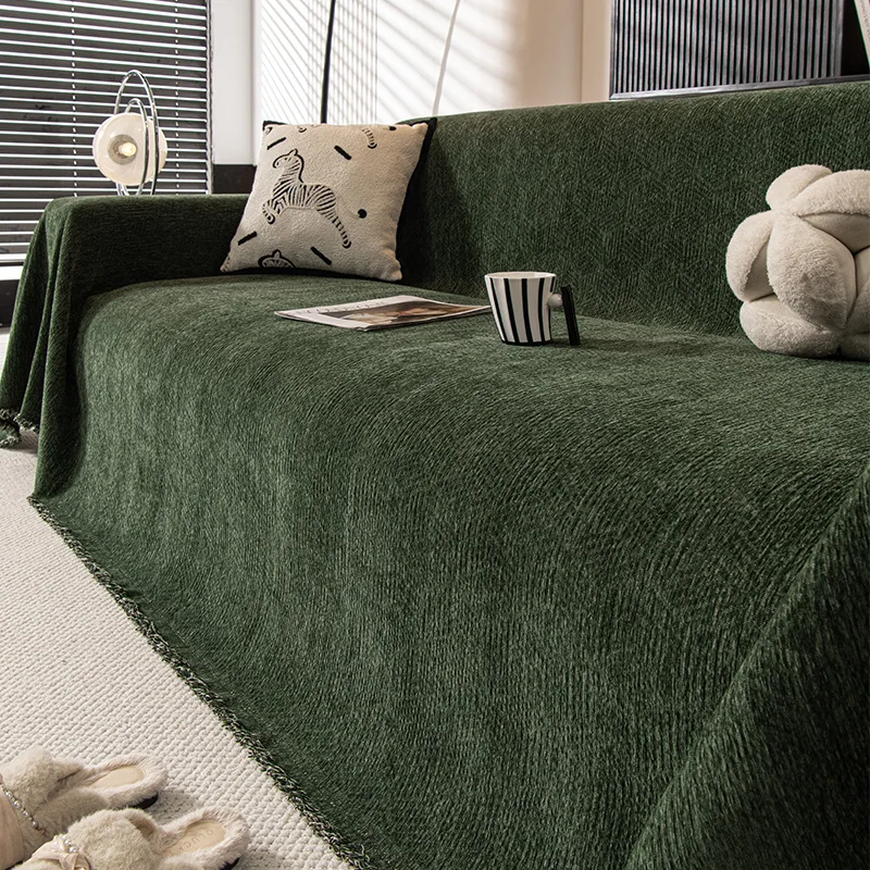 2026 New French Style Chenille Sofa Cover One Piece Full Coverage Blanket All Season Universal Sofa Throw Blanket