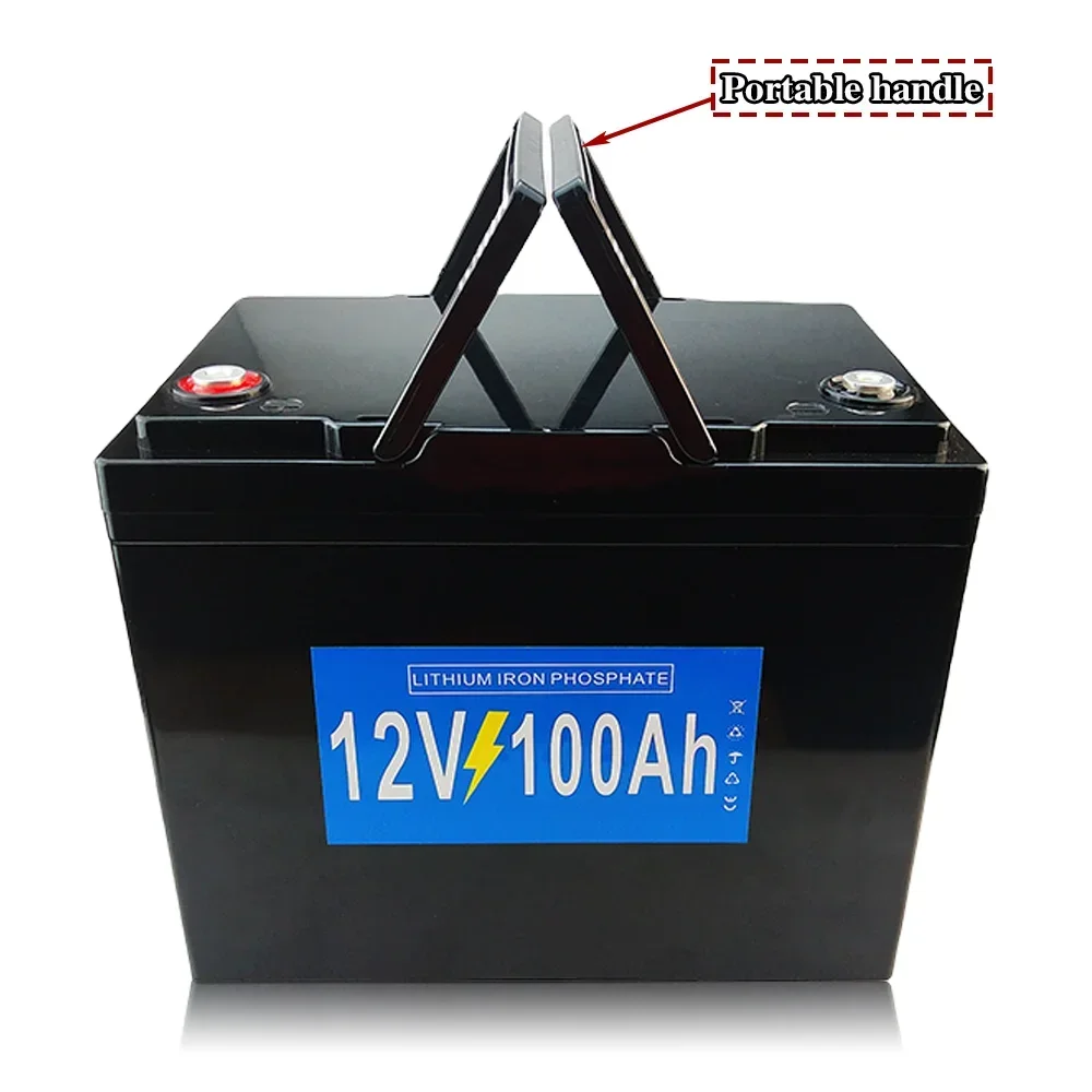 แบตเตอรี่ลิเธียมเหล็กฟอสเฟต100Ah 12V ใหม่สำหรับเครื่องพ่นไฟฟ้ารถของเล่นเด็กหลอดไฟถนนพลังงานแสงอาทิตย์ไฟฉุกเฉิน