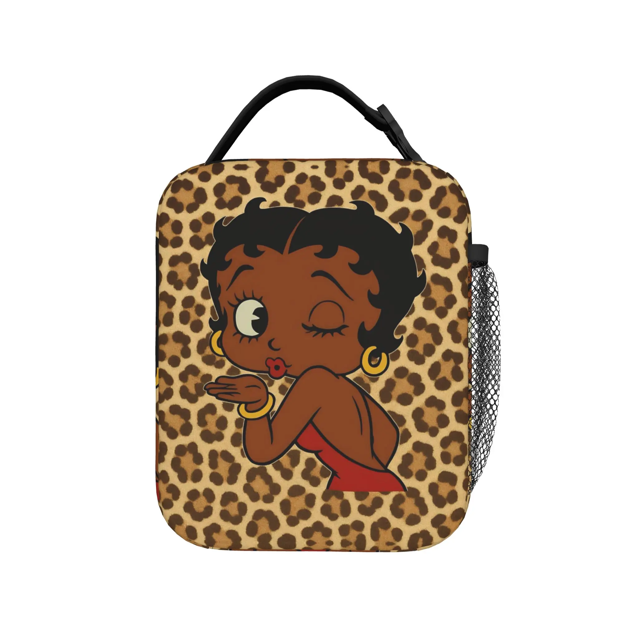 Black B-Betty Boops Insulated Lunch Bag Portable Meal Container Cooler Bag Tote Lunch Box College  Picnic Bento Pouch