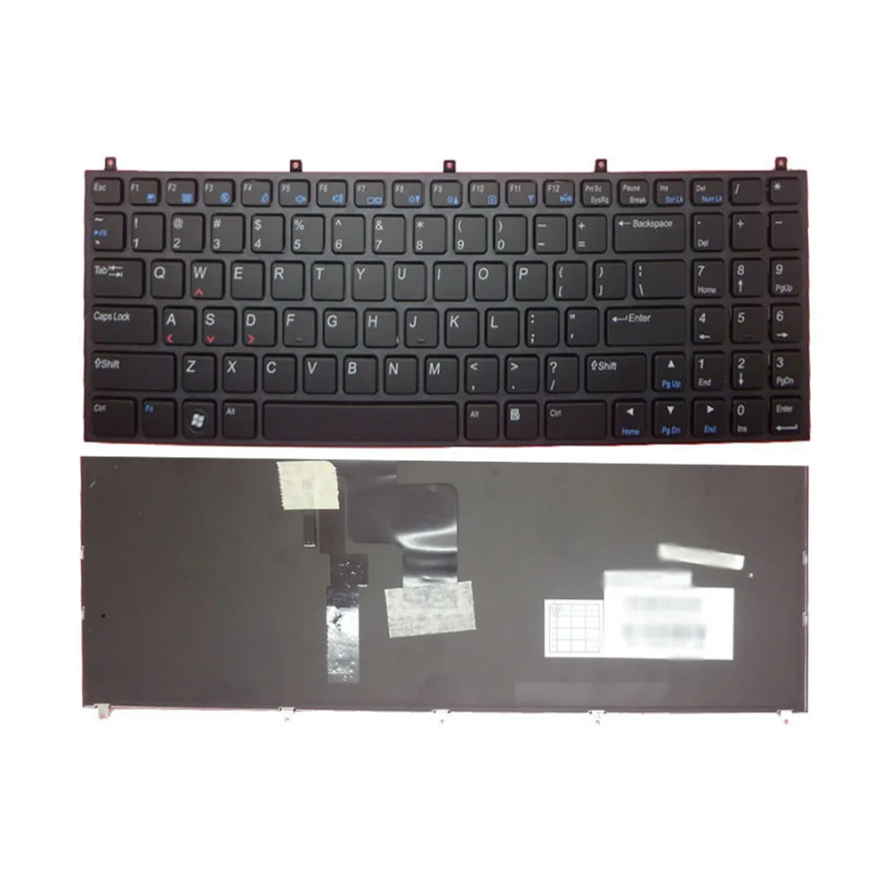 Laptop Backlit Keyboard For CLEVO P270WN MP-10P53US-J430 MP-08J43US-4302 6-80-X5100-010-1 English US Black Frame