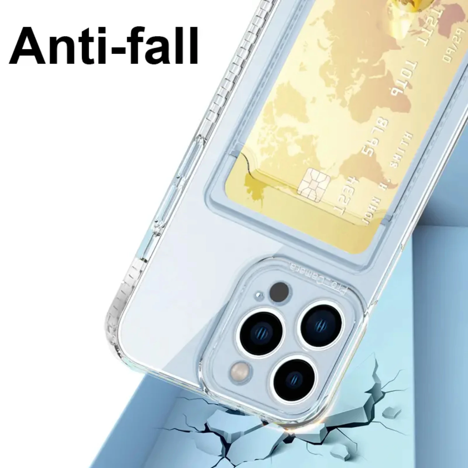 غطاء عدسة الكاميرا بفتحة بطاقة شفافة وحافظة هاتف لهاتف آيفون 14 بلس برو ماكس 13 ميني #4