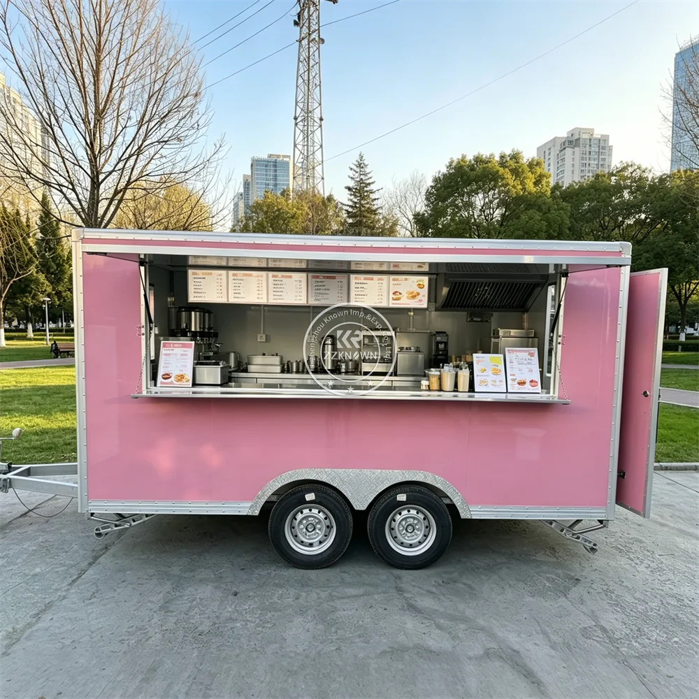 

Mobile Kitchen Fully Equipped Food Truck Pizza Catering Trailer Coffee Juice Ice Cream Food Trailer With Professional Kitchen