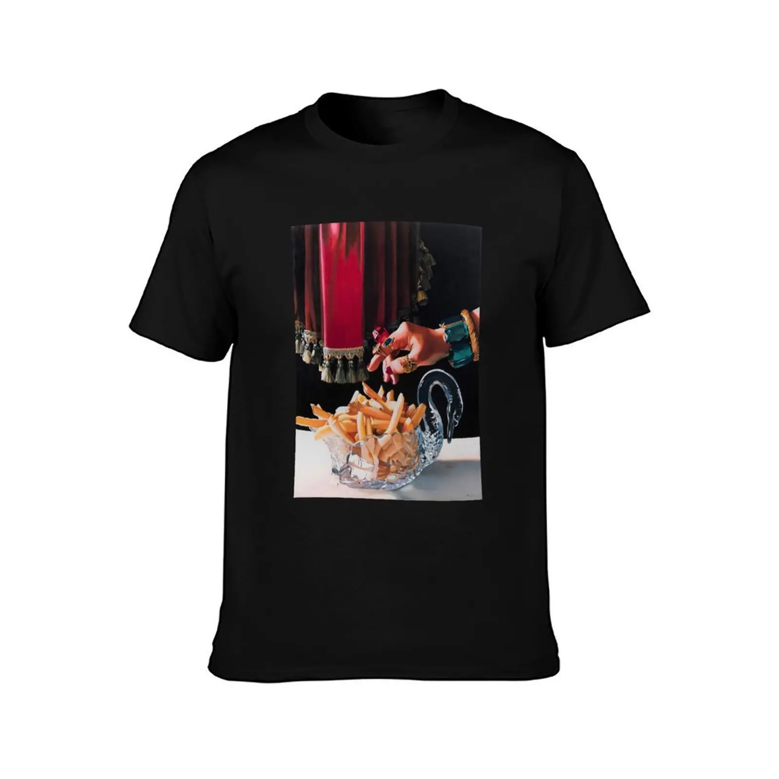 Afternoon Snack T-Shirt, Summer Casual Cotton Tee, Oversized Streetwear Tops, Vintage Graphic Print, Loose Fit Short Sleeve