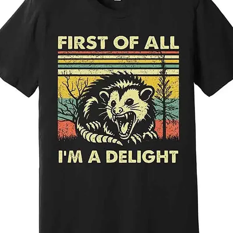 1pc Delightful Angry Possum Lover T shirt 100 Cotton Funny