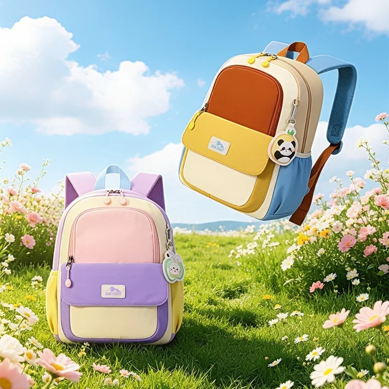 New Sunshine 8 O'Clock Backpack Lightweight Boys Travel Bag Large Capacity Cute Kindergarten Outdoor Backpack