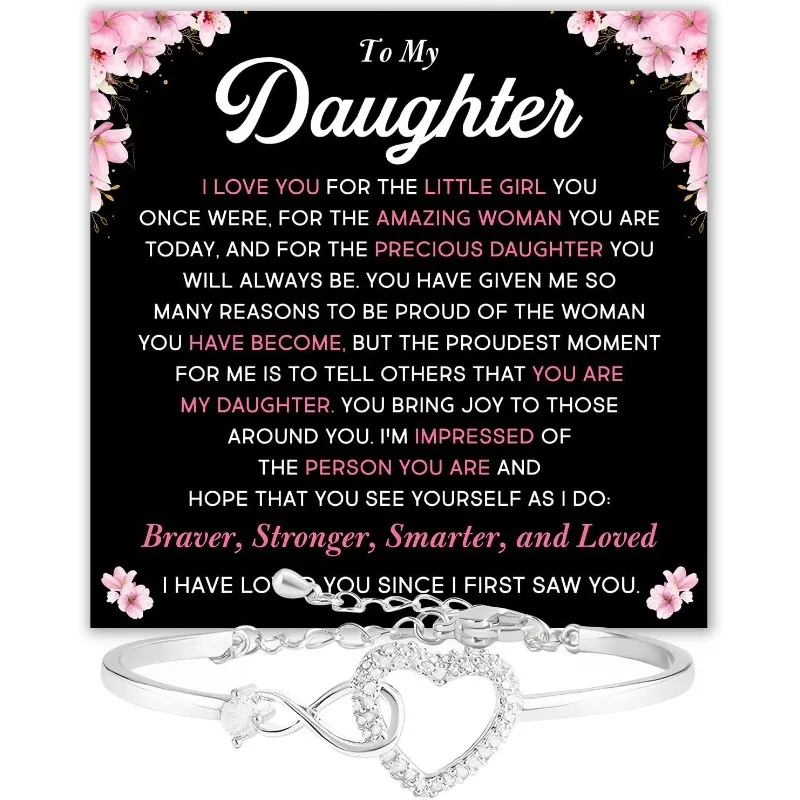 Infinite Love Bracelet, with Exclusive Message Card + Gift Box, Parents Give Daughter, Eternal Protection of Important Moments