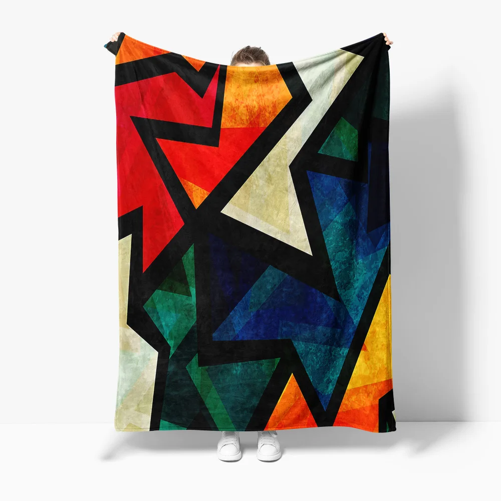 

Abstract Geometric Canvas Print Throw Blanket Sofa Bed Decorative Warm Fuzzy Plush Gift