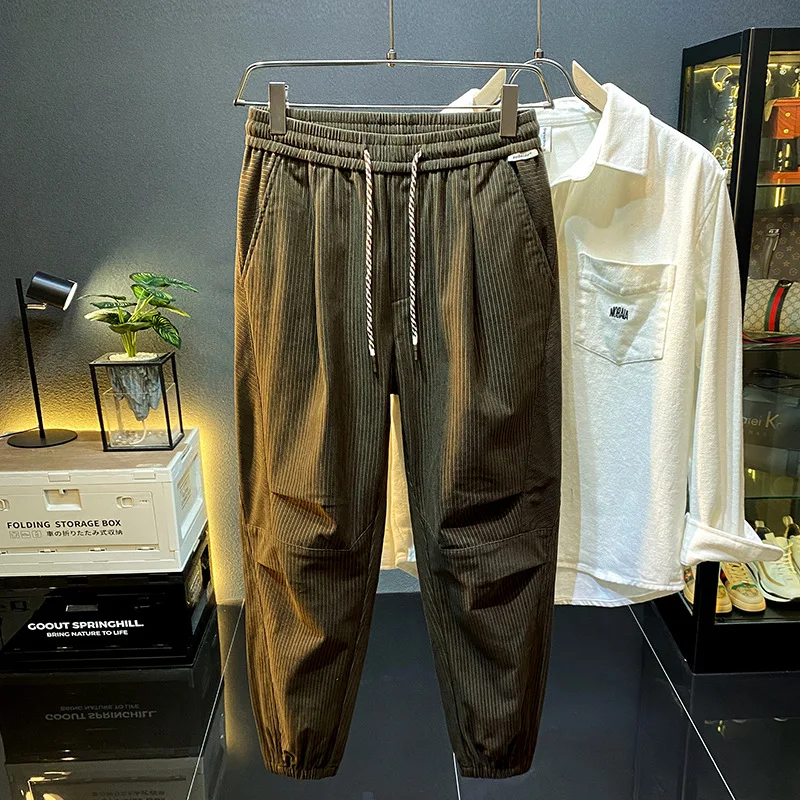 

American High-End Sports Pants Men 2024 New Autumn Clothing Loose Drawstring Ankle-Tied Harlan Casual Long Pants