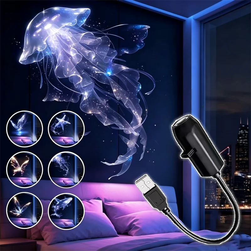  USB Sterrenprojector Nachtlamp 2-in-1 Galaxy Sterrenprojectorlamp met HD-slides Draagbaar voor Slaapkamer Auto Plafonddecoratie