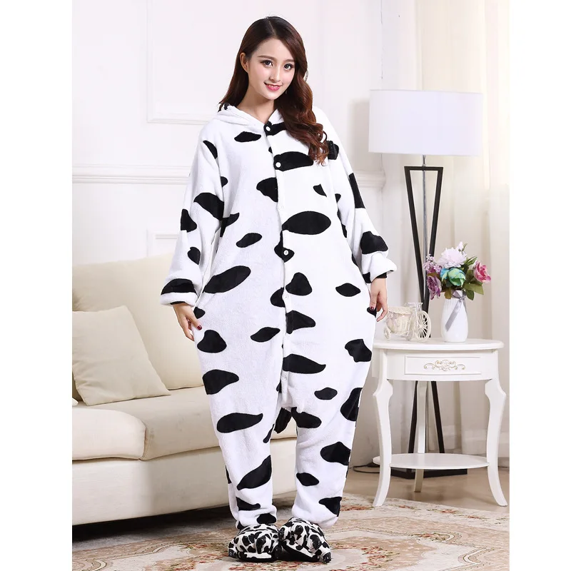 Women Cute Panda Bear Zebra Cartoon Onesies Kigurumi Unisex Autumn Winter Anime Costumes Adults Kids Flannel Sleepwear Pajamas