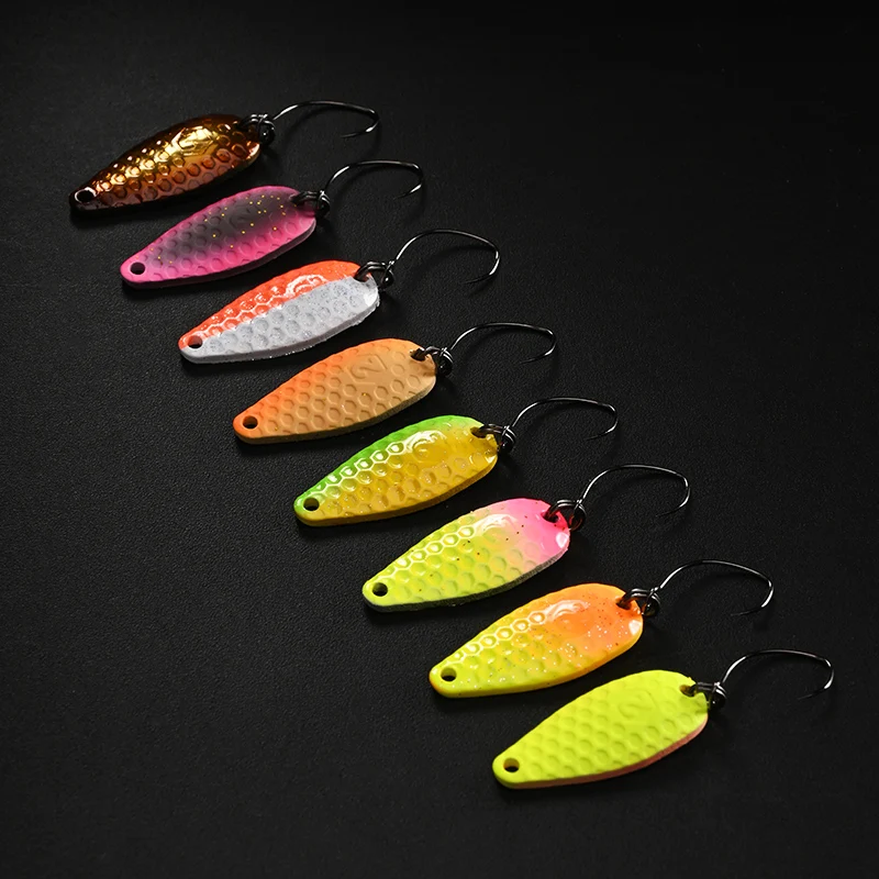 BLUX HAMMERED 2g Fishing Lure Metal Spoon Area Trout Colorful Brass Copper Bait Freshwater Stream Tackle for Chub Perch Salmon view 4