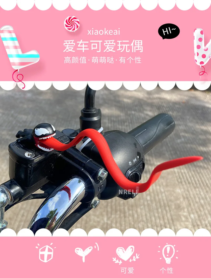 movie Venom Mini Q-version Action Figure PVC Model Electric motorcycles handle decoration Car Decoration ornament Doll Toy Gifts