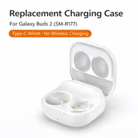 Estuche de carga con cable compatible con Galaxy Buds 2 SM-R177, batería de 450 mAh, tipo C, luz LED, caja de carga de repuesto