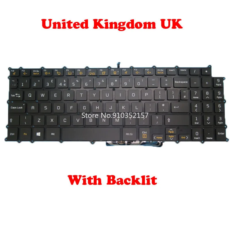 

UK Keyboard For LG 15Z980 SG-90930-2BA SN3870BL1 AEW73949809 SG-90920-2BA SN3870BL AEW73949819 United Kingdom NO Frame & Backlit