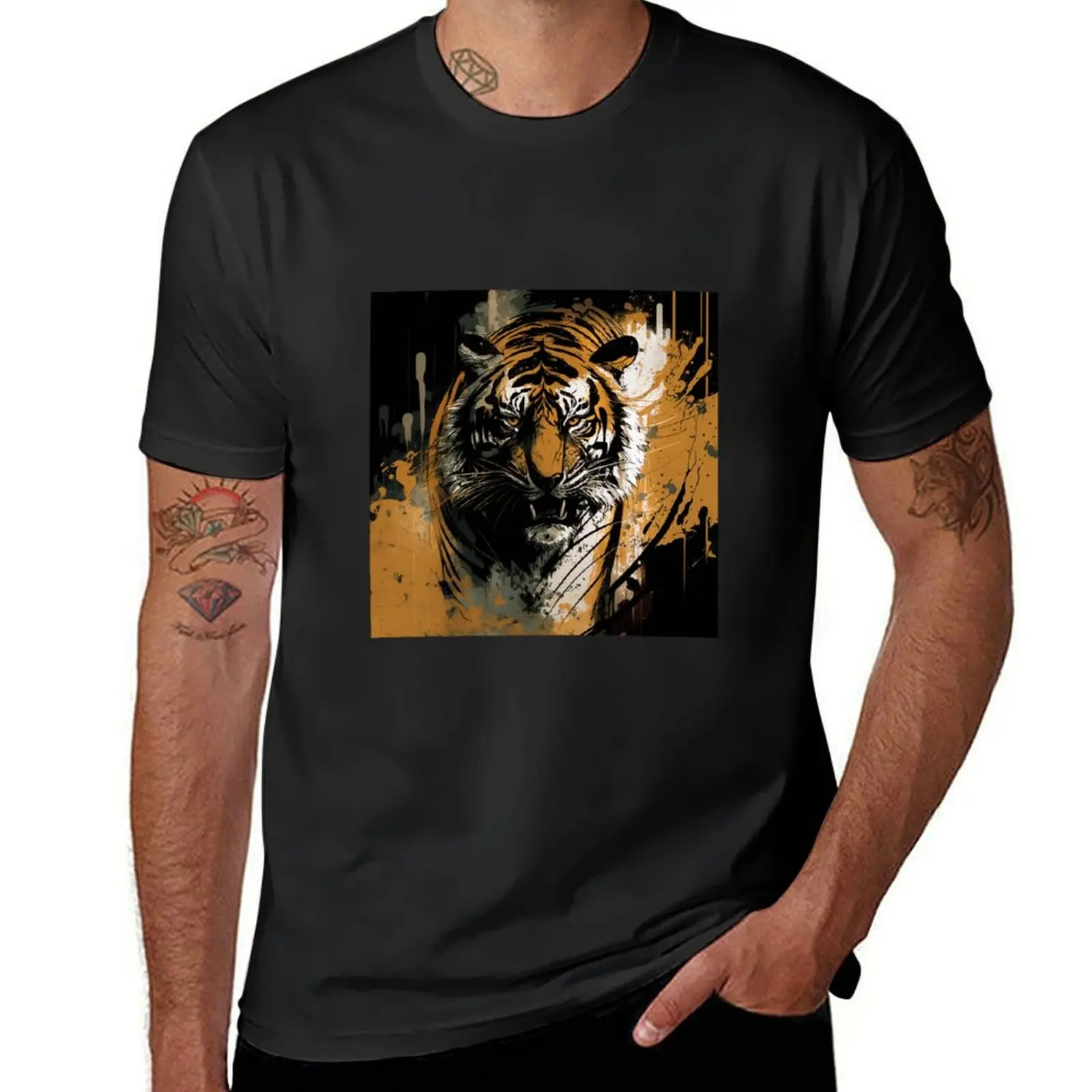 

Tiger I T-Shirt sweat anime oversized heavyweights t shirt men