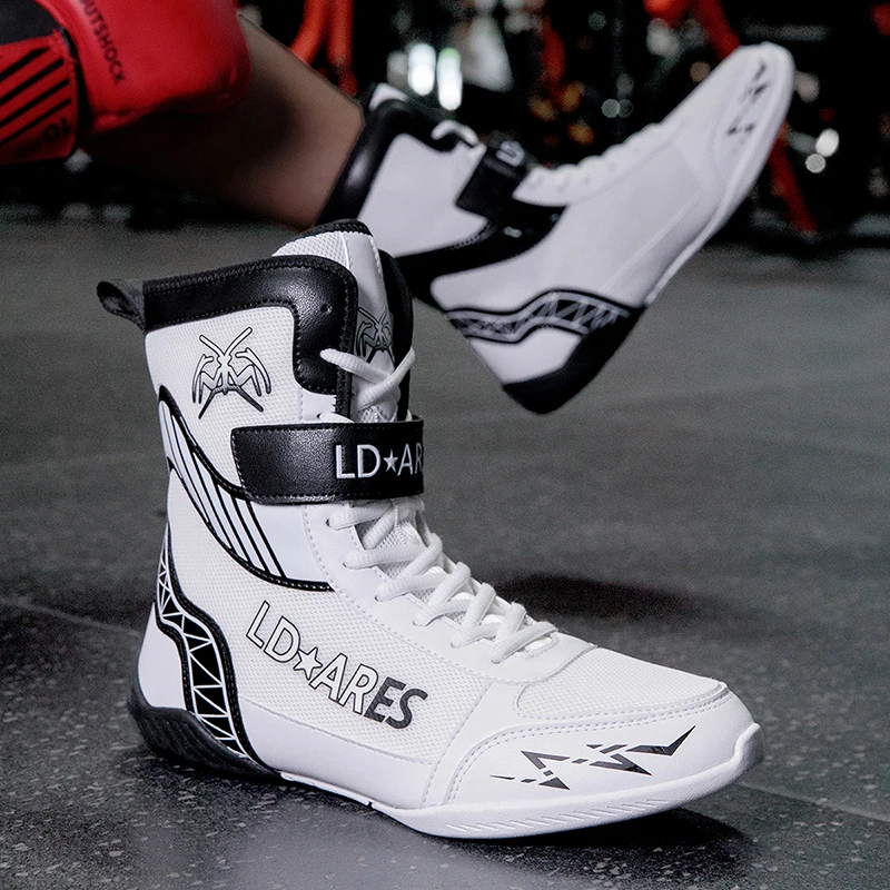 Men's Wrestling Shoes Non-Slip Breathable Sanda Squat Sneakers Comfortable Support Boxing Shoes