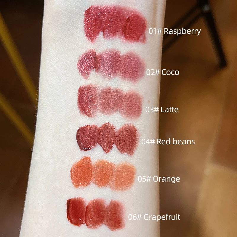 Lápiz labial mate resistente al agua de larga duración, maquillaje de 3 colores, lápiz labial Sexy de terciopelo rojo desnudo, Cosméticos de labios Sexy para mujer