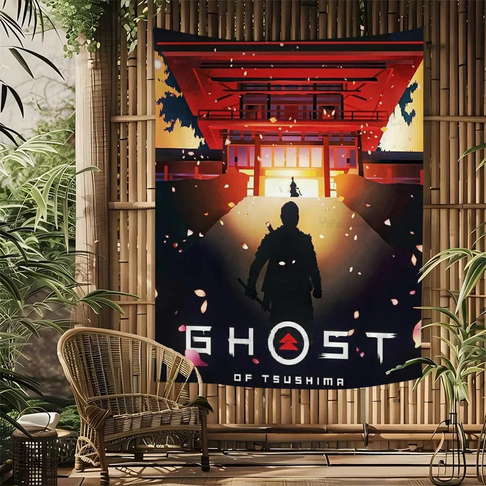 G-Ghost-of T-Tsushima Hippie Wall Hanging Tapestries For Living Room Home Dorm Decor Art Home Decor