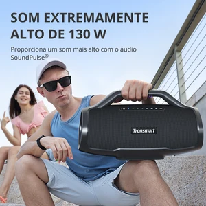 caixa tronsmart apoiar karaoke microphone Tronsmart Bang Max caixa de som 130W com 3 Way Sistema de Som, 30h playtime, Sync Up 100 + alto-falantes, Controle APP 12 principais vendas kit 3 vias som - №2