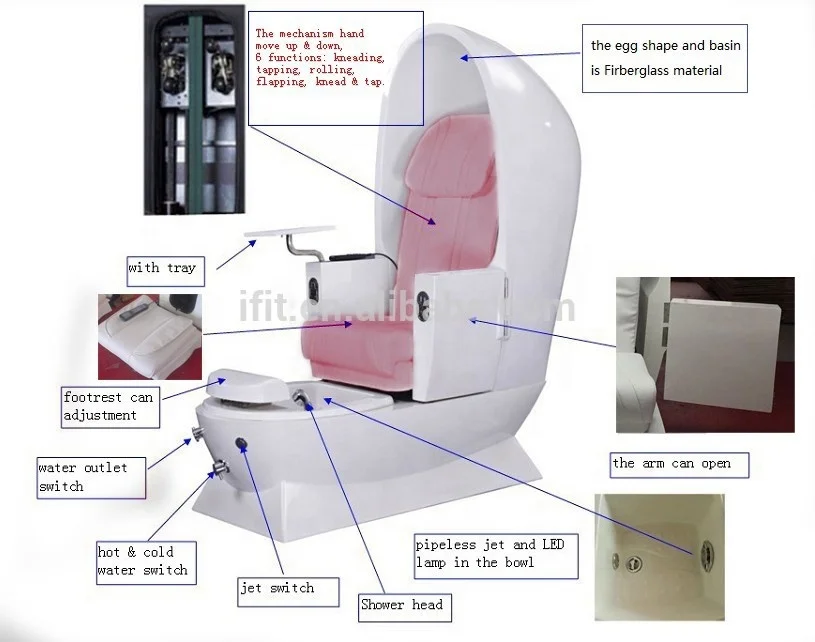 Egg Shape Spa Pedicure Chair Massage White Pedicure Chair Salon Furniture