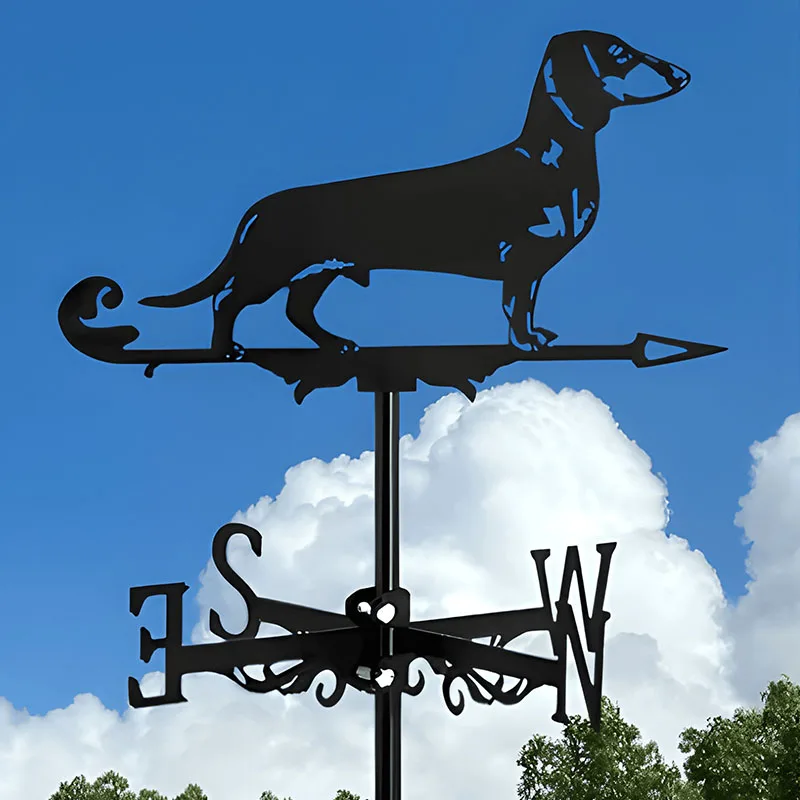 Animal Wind Vane Metal Animal Dog Ornament Standing Roof Wind Direction Indicator For Outdoor Garden Yard Shed Home Fence Post view 2