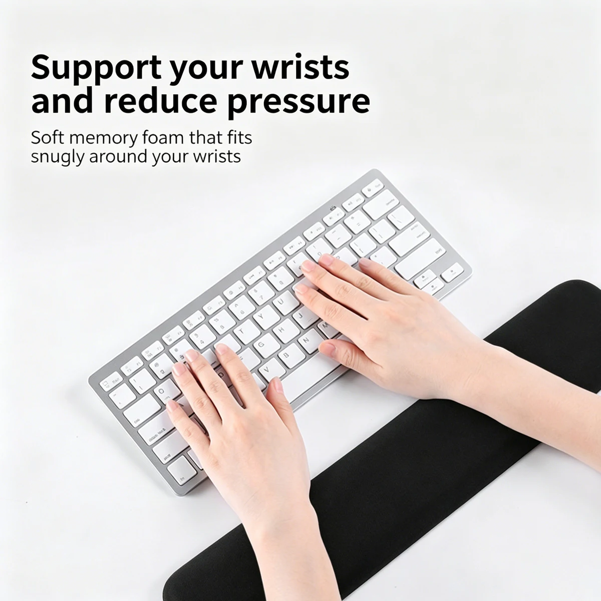 Memory Foam Slow Rebound Wrist Support Mousepad And Keyboard Pad Pure Color Ergonomic Desktop Hand Rest Wrist Pads Set