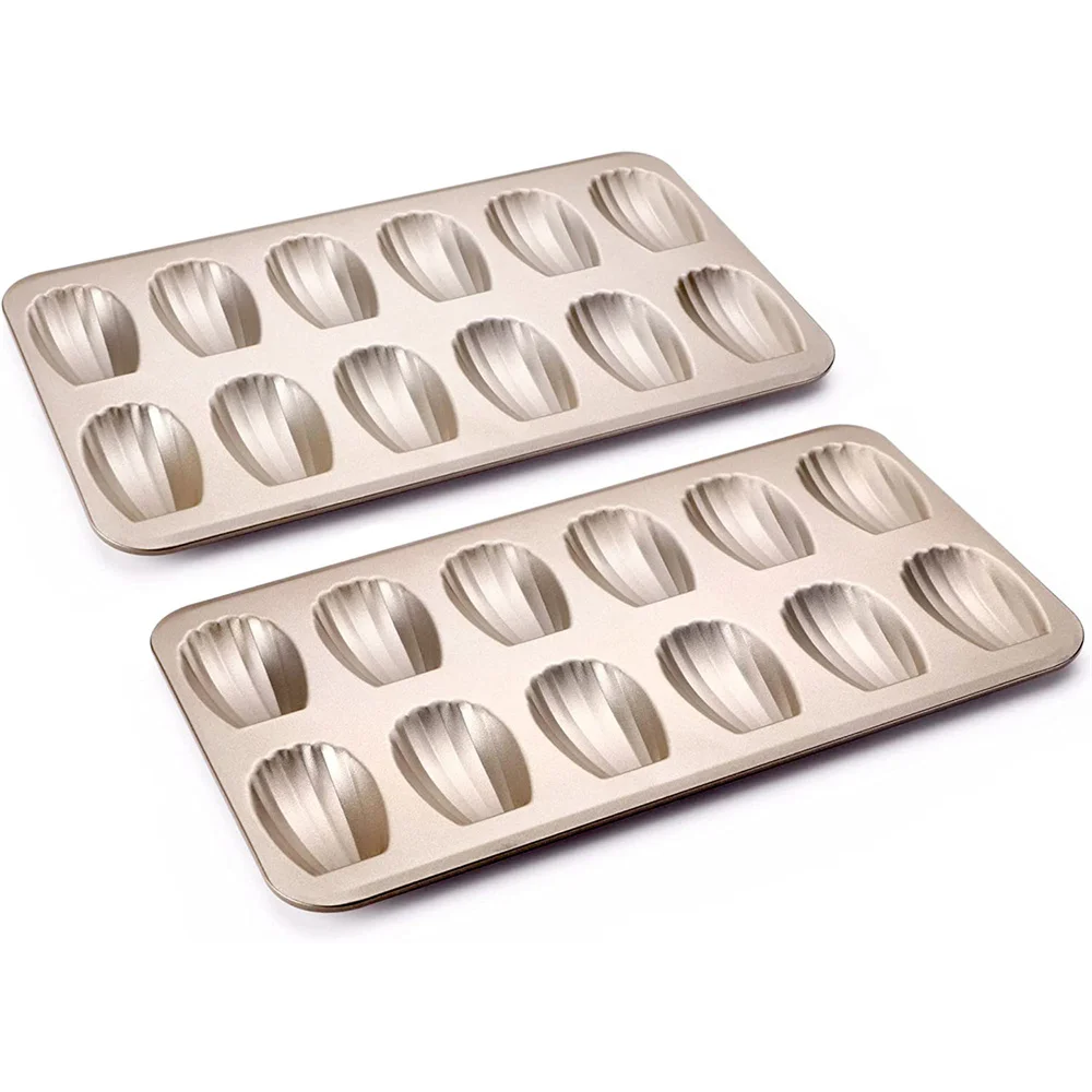 12 holes Madeleine Tray Nonstic Cookie Pans Baking Tray Shell Shaped Mini Cake Mold/Mould Tin Bakerware