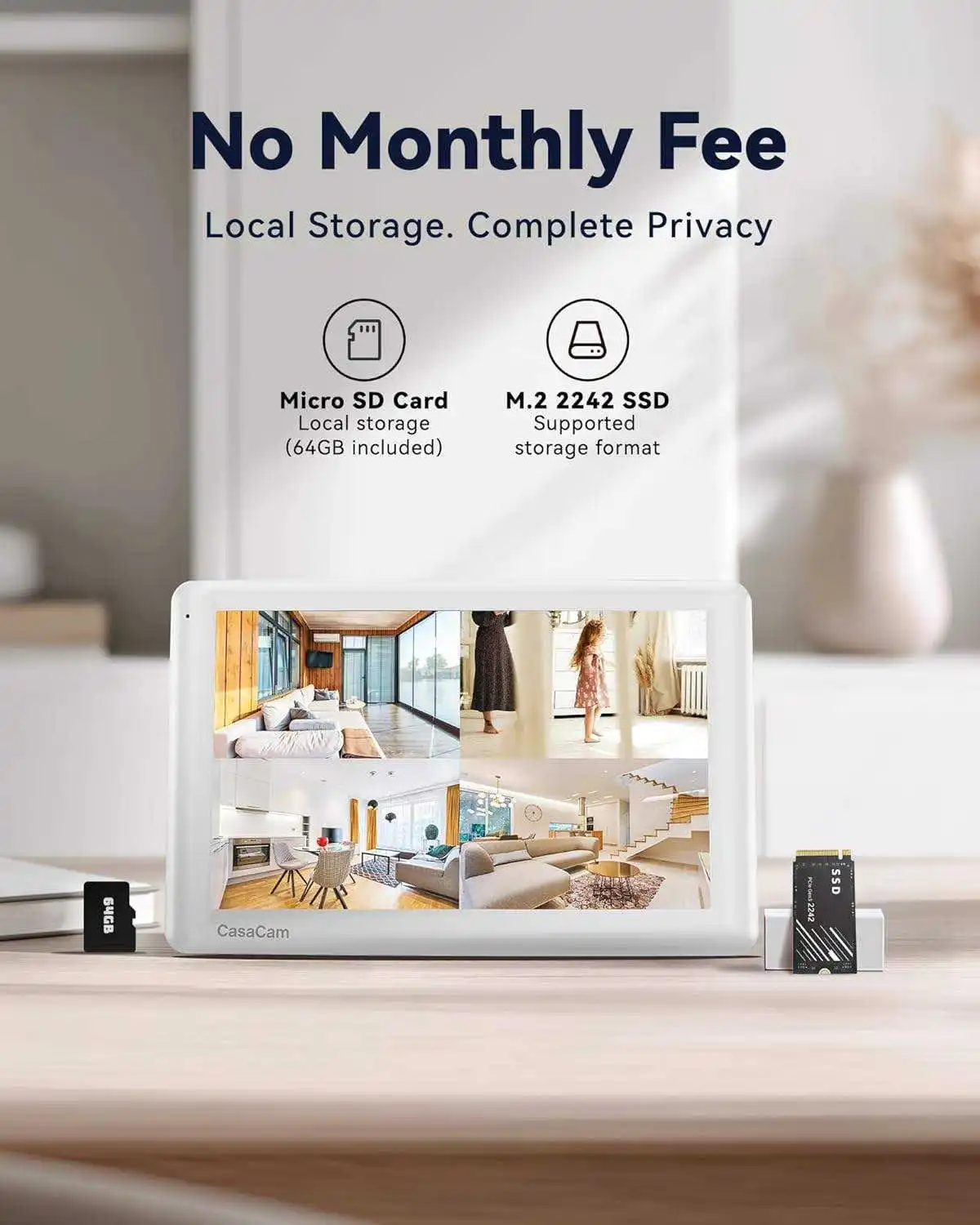 Wireless Security System 4 Indoor/Outdoor Cameras AI Detection 64GB SD Storage Weatherproof Two-Way