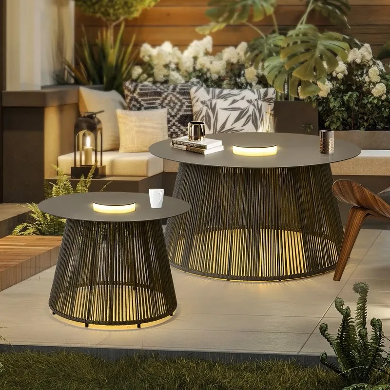 شحن بالطاقة الشمسية IP65 مقاوم للماء مصباح أرضي للتخزين فندق فيلا المناظر الطبيعية في الهواء الطلق مصباح حديقة أضواء طاولة القهوة مقاومة للماء #4